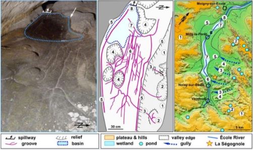 에콜 강 계곡의 수계도. ⒸOxford Journal of Archaeology